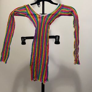 Rainbow Fishnet Dress
